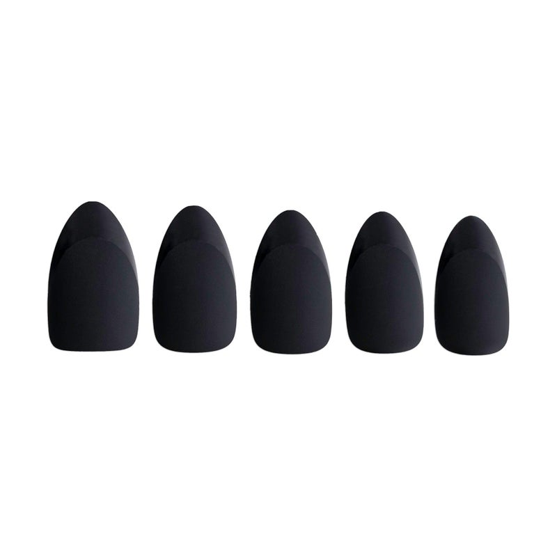 PaintLab Press-On Nails Manicure Kit, Noir Matte, 30-Piece Set, Long-Lasting Fake Nails with Glue, File, Prep Pad & Cuticle Stick - Image 3